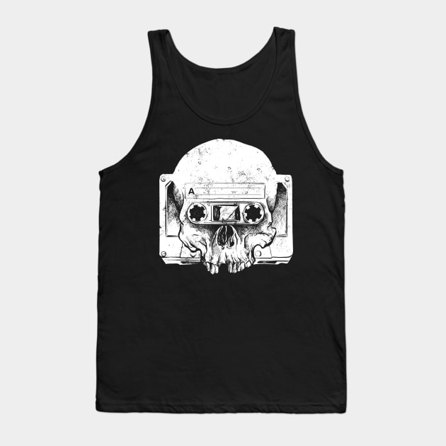 Retro Audio Skull Tank Top by Black Tee Inc